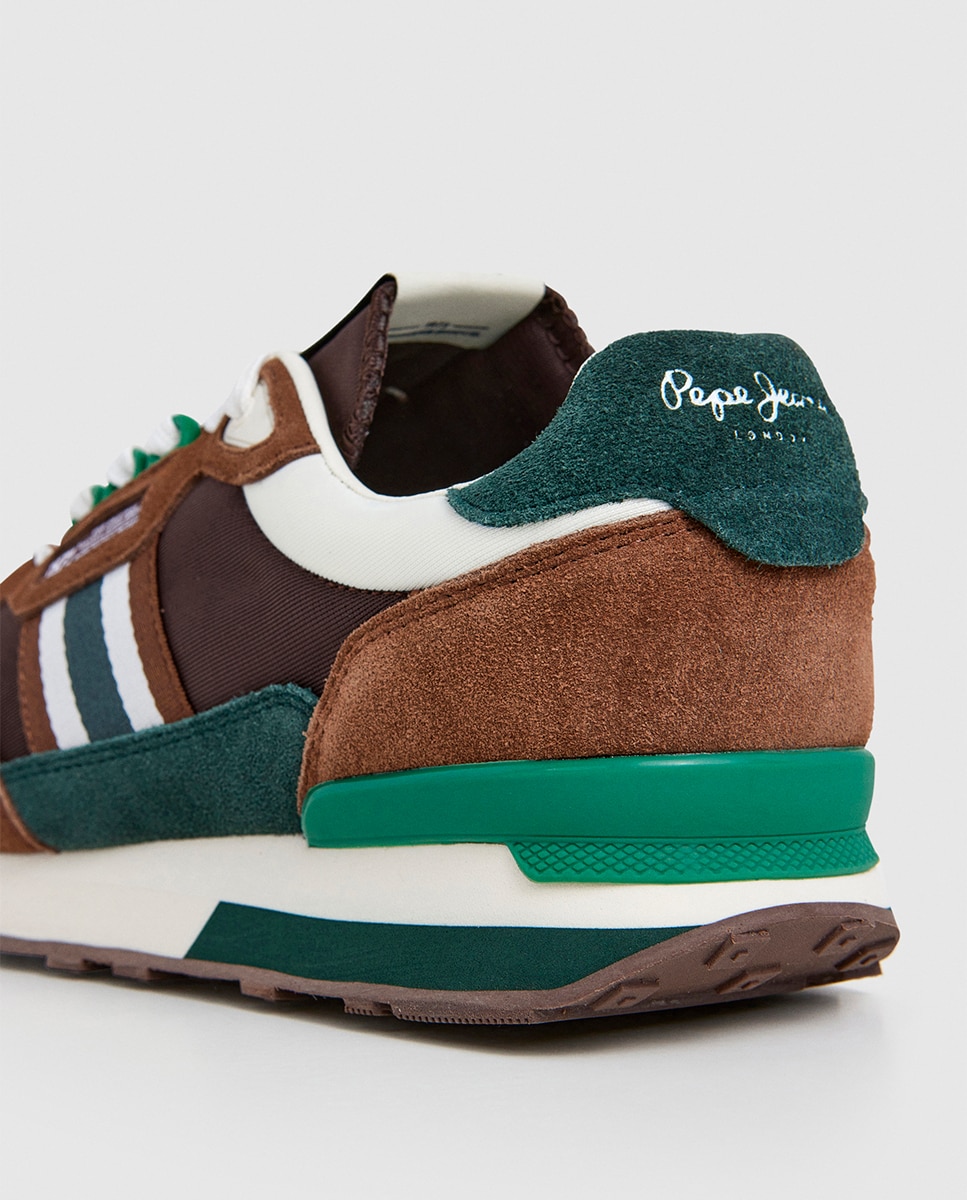 Sapatilhas College em Tom Uniforme e Estabilizador em Contraste Castanho-10