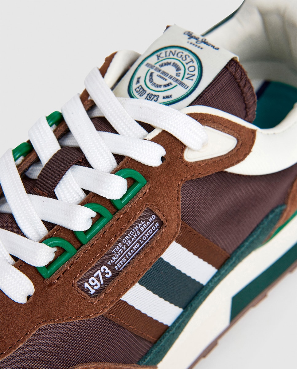 Sapatilhas College em Tom Uniforme e Estabilizador em Contraste Castanho-11