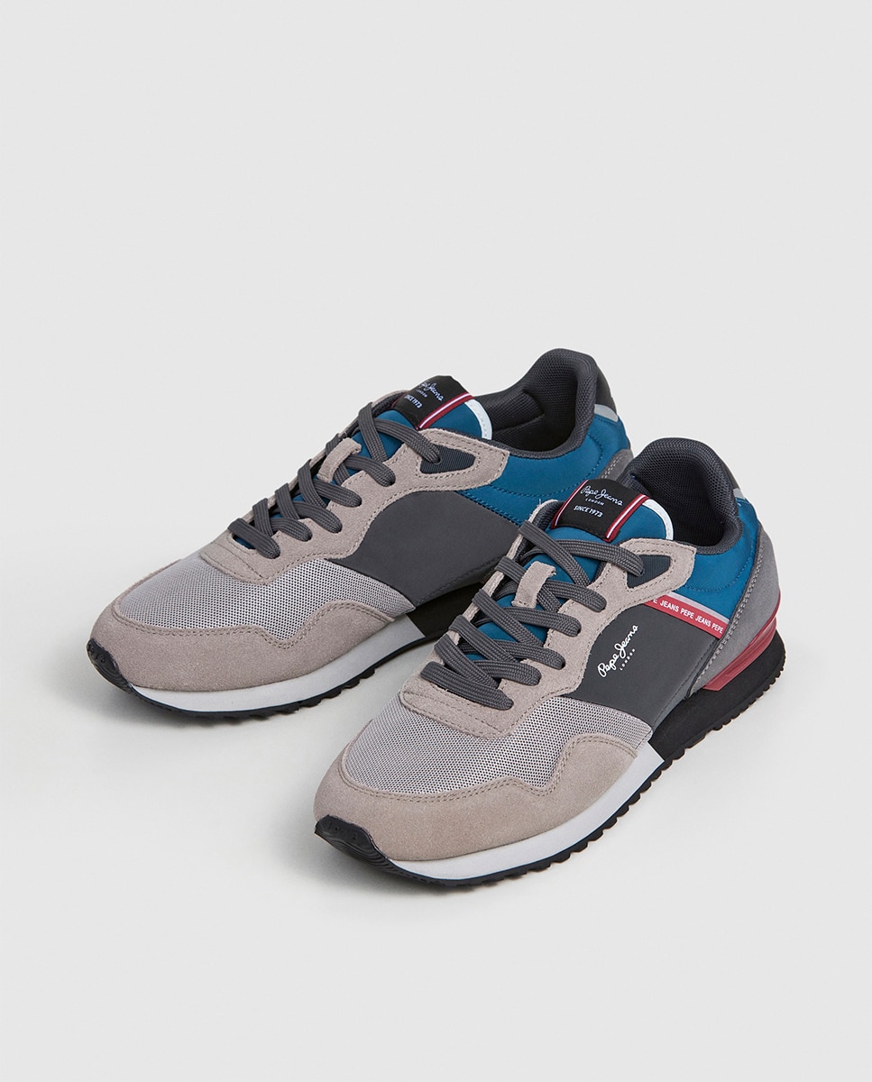 Sapatilhas London Brick em Combinação de Cores - Azul-Marinho/Cinzento/Azul-Escuro Multicolor-9