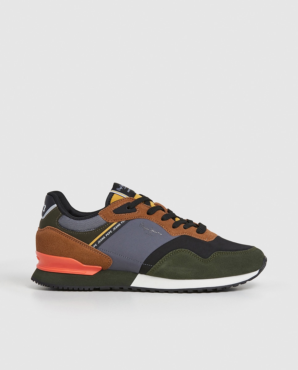 Sapatilhas London Mood em Combinação de Material e Cor Multicolor-1