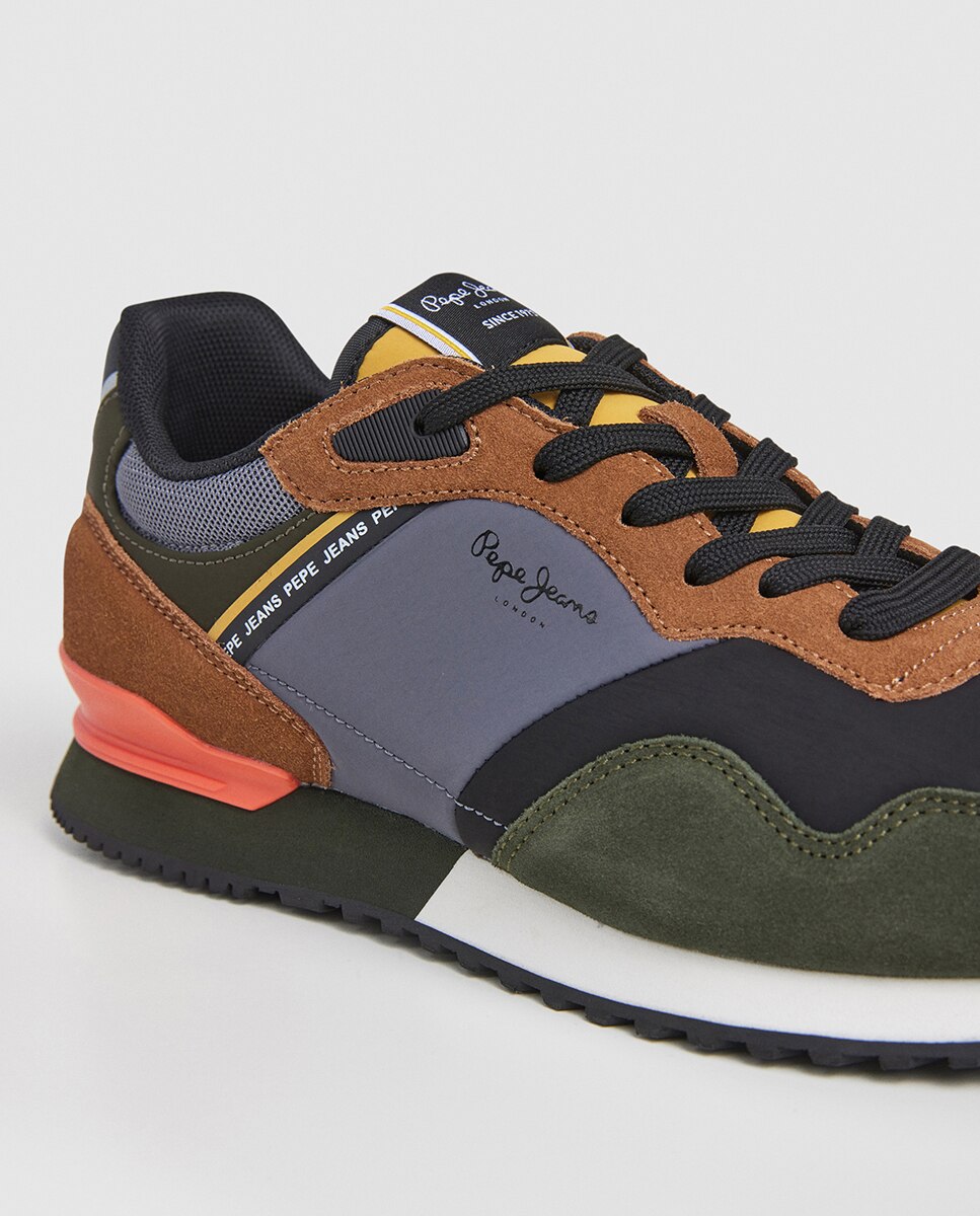 Sapatilhas London Mood em Combinação de Material e Cor Multicolor-5