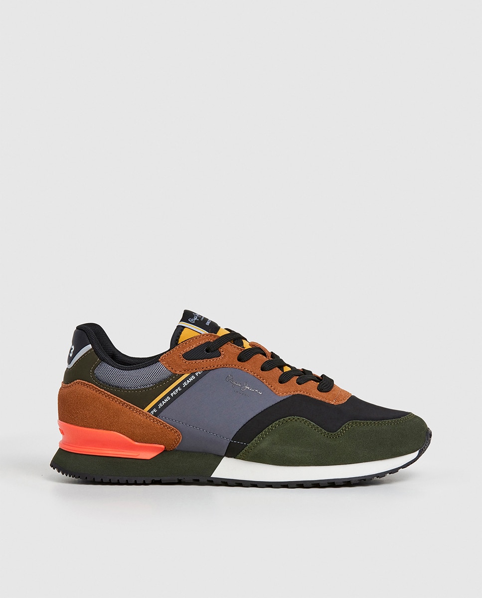 Sapatilhas London Mood em Combinação de Material e Cor Multicolor-7