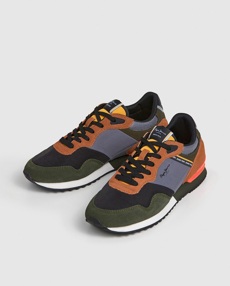 Sapatilhas London Mood em Combinação de Material e Cor Multicolor-9