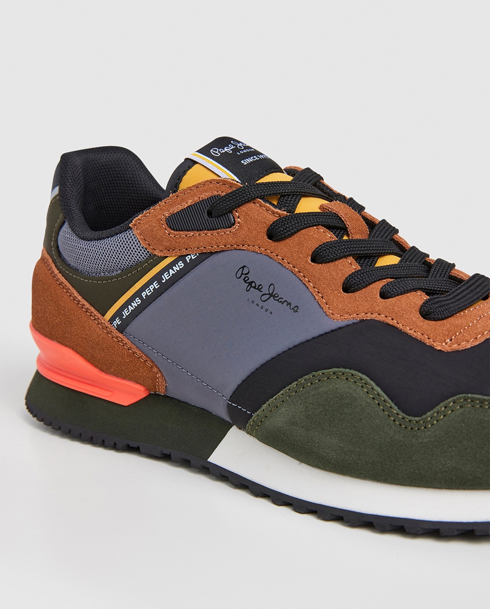 Sapatilhas London Mood em Combinação de Material e Cor Multicolor-11