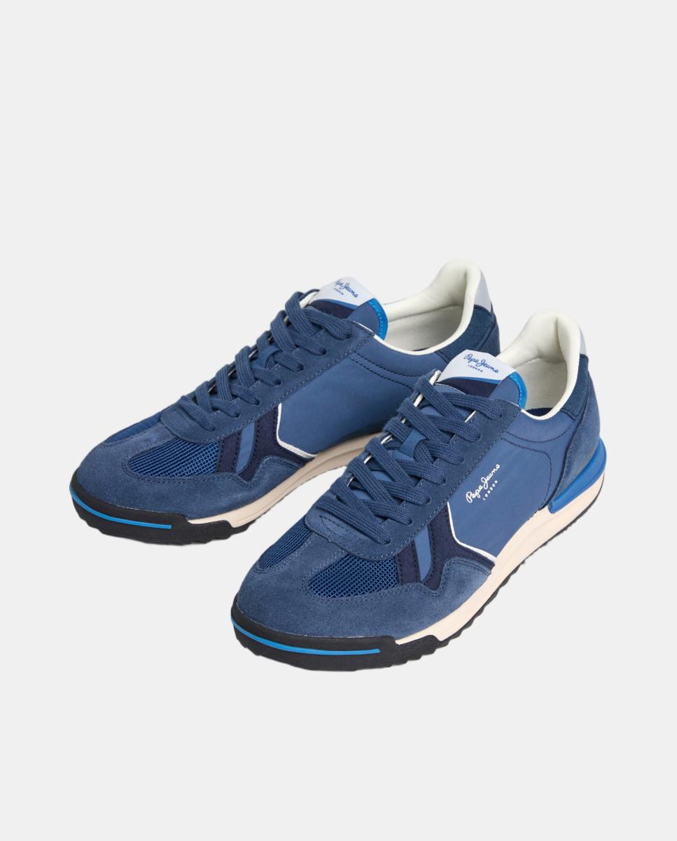 Zapatilla Fashion-Retro combinada en diferentes materiales. - Pepe Jeans - Azul marino Azul marino-3
