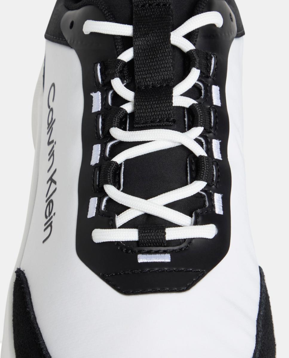 Zapatillas runner ultraligeras ante y nylon Calvin Klein - Blanco Blanco-4