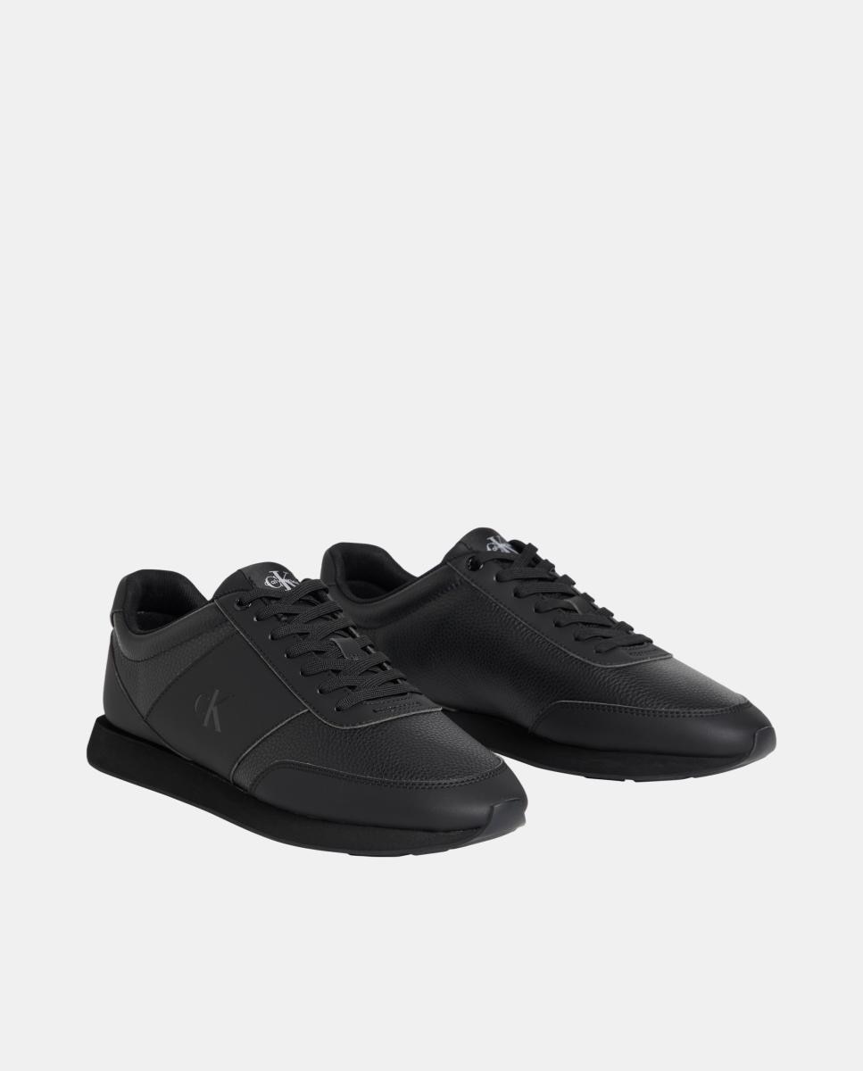 Zapatilla runner de piel calvin klein - Negro Negro-2