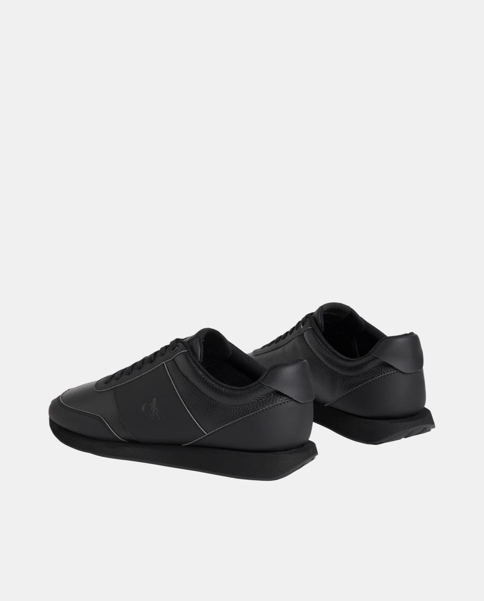 Zapatilla runner de piel calvin klein - Negro Negro-3