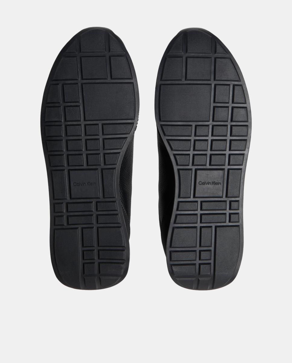 Zapatilla runner de piel calvin klein - Negro Negro-5