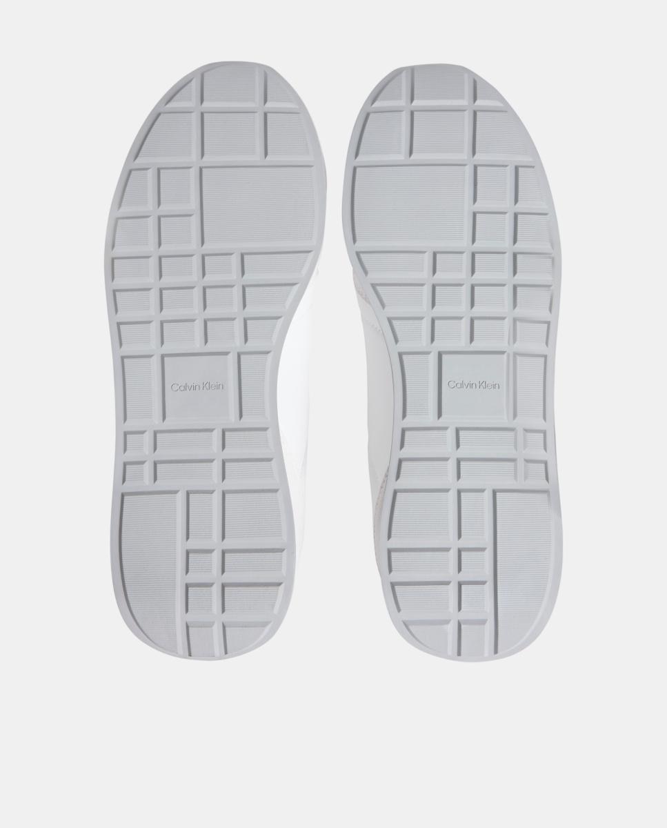 Zapatilla runner de ante y nylon calvin klein - Blanco Blanco-5