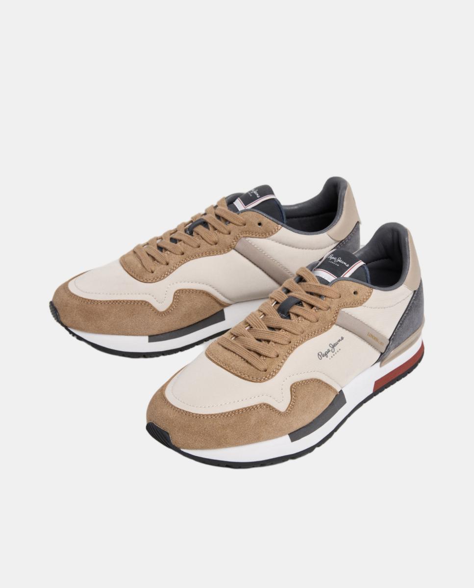 Sapatilhas de Estilo Running com Silhueta Moderna Castanho-claro-2