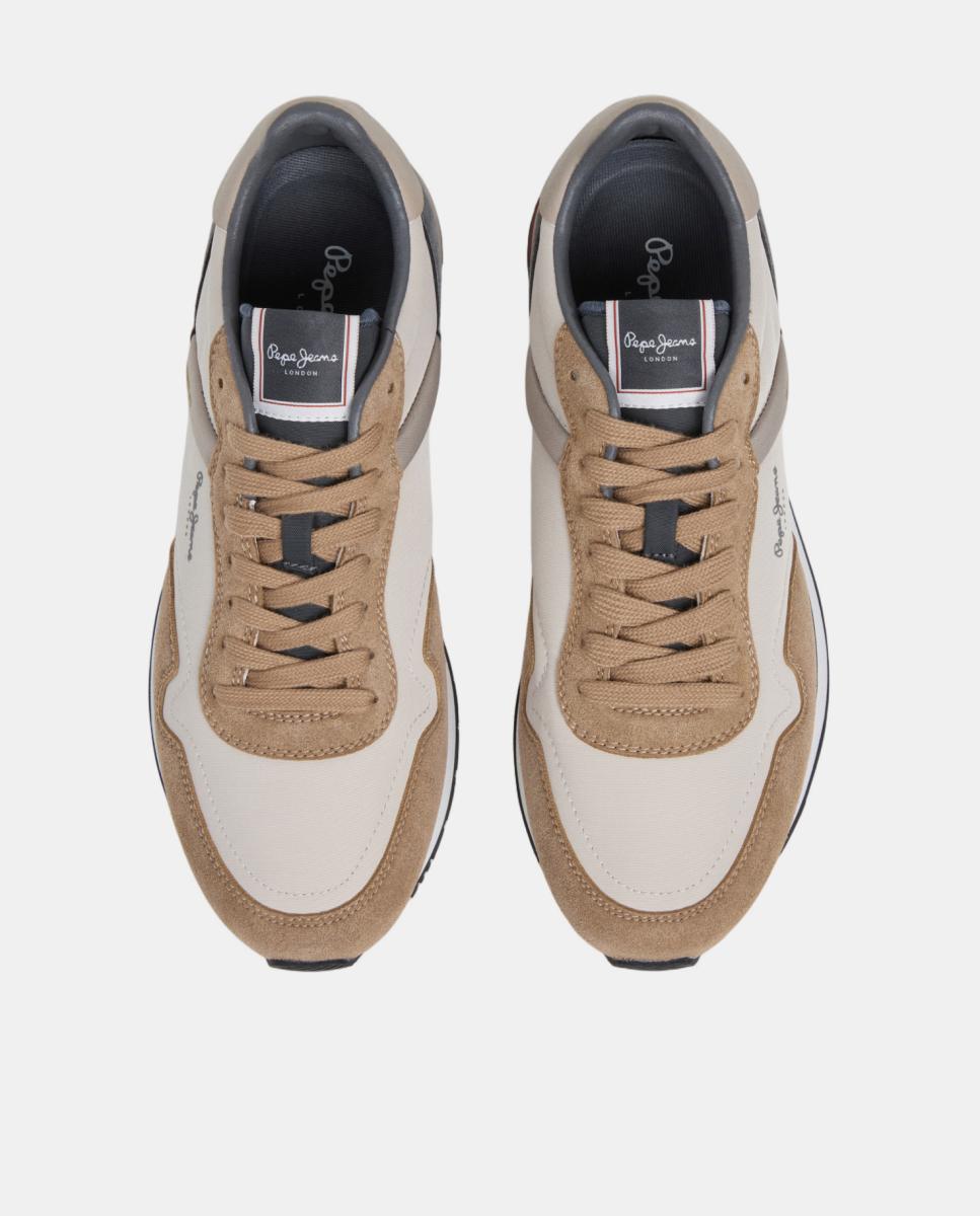 Sapatilhas de Estilo Running com Silhueta Moderna Castanho-claro-3