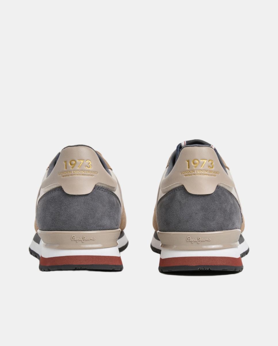 Sapatilhas de Estilo Running com Silhueta Moderna Castanho-claro-4