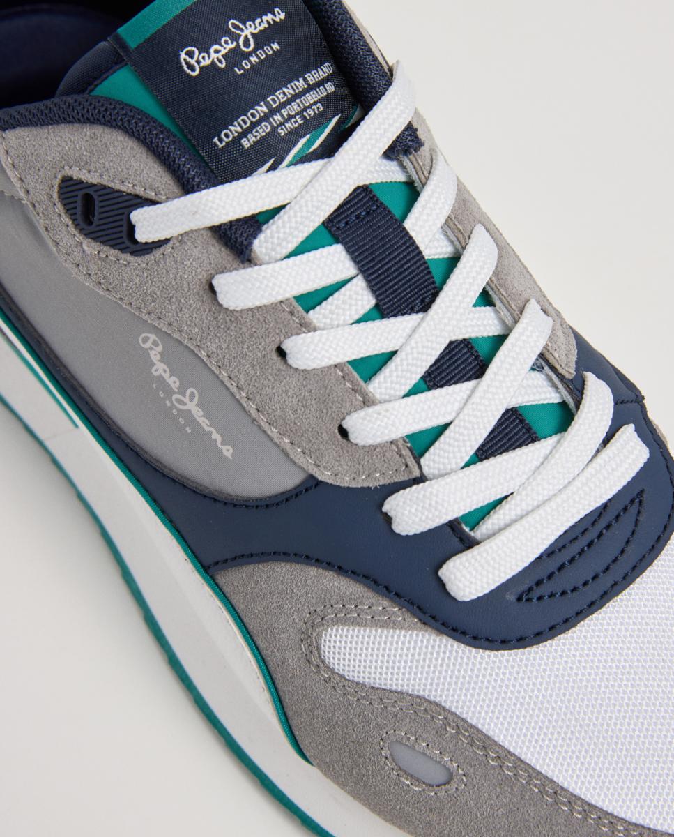 Sapatilhas de Estilo Running com Diferentes Combinações de Materiais e Cores Cinzento-claro-3
