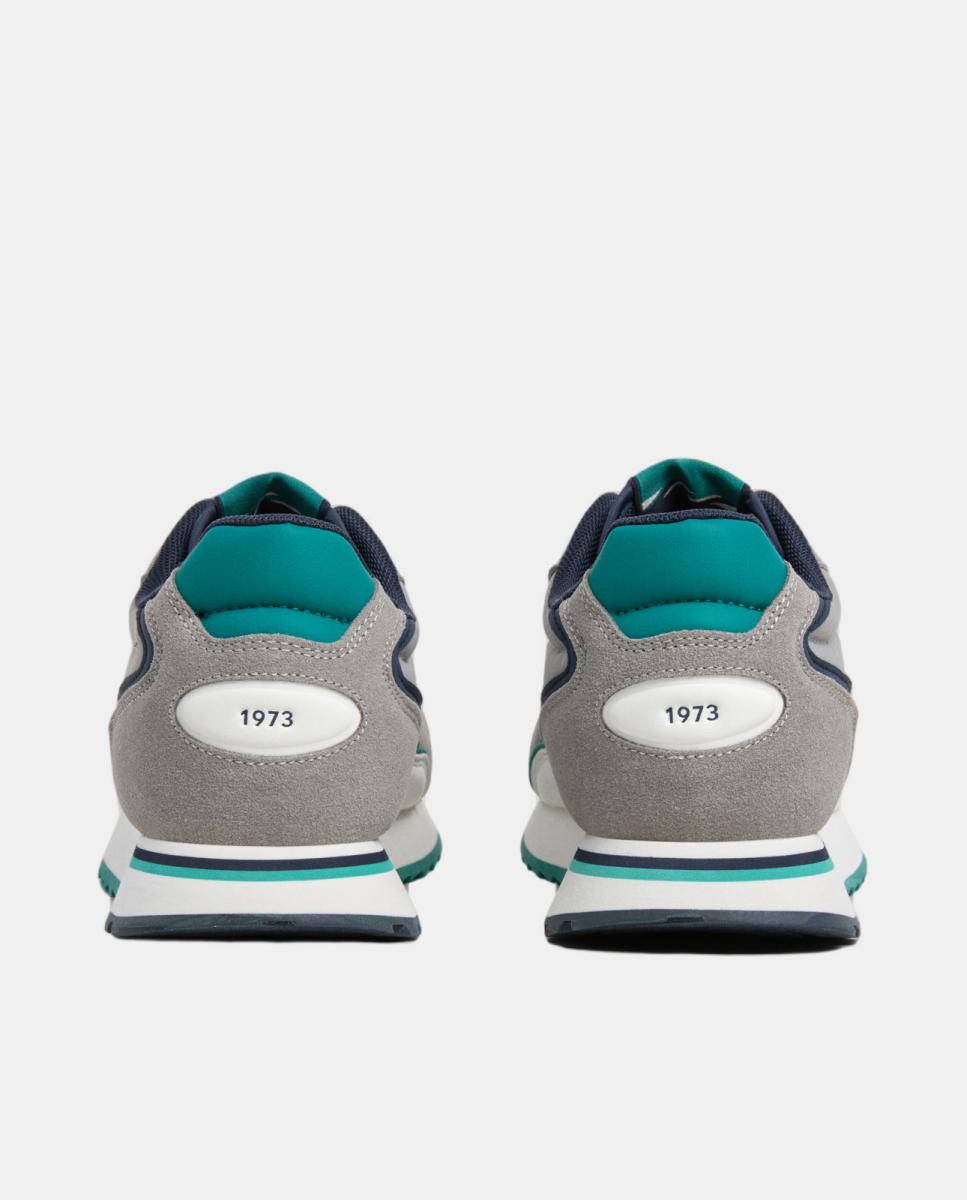 Sapatilhas de Estilo Running com Diferentes Combinações de Materiais e Cores Cinzento-claro-4