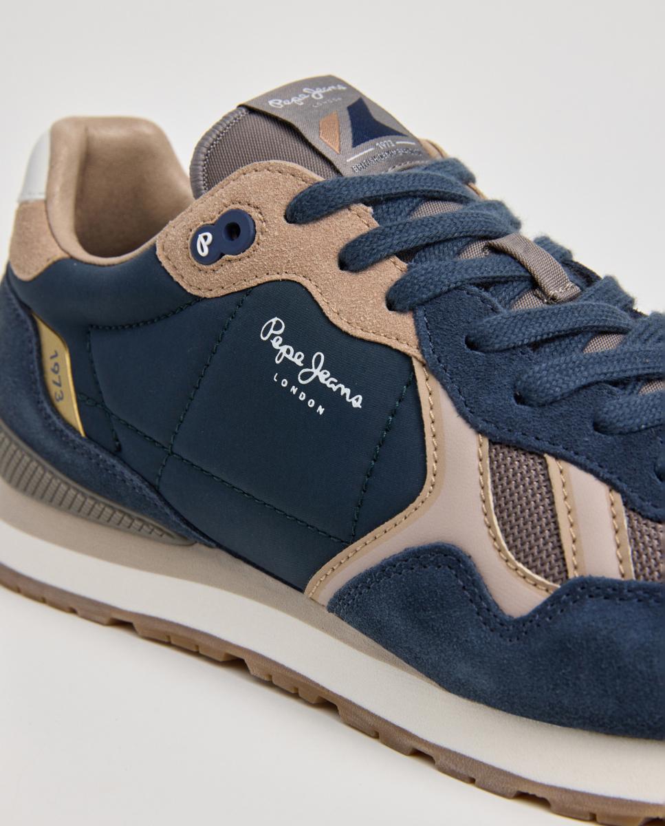 Zapatillas estilo retro con el icónico isotipo lateral - Pepe Jeans - Azul marino Azul marino-5