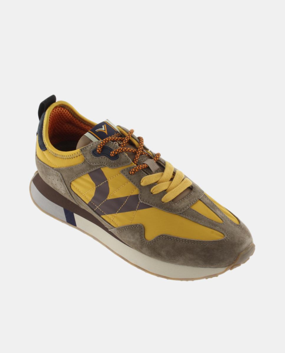 Sapatilhas Desportivas Unissexo de Nylon com Peças Coloridas e de Croute Amarelos-2