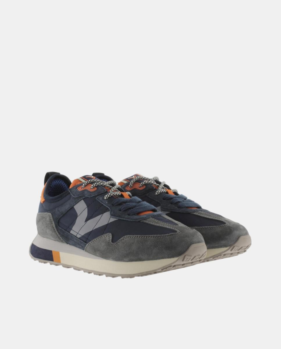 Zapatillas deportivas unisex de nylon con piezas de color y de serraje - Victoria - Azules Azules-5