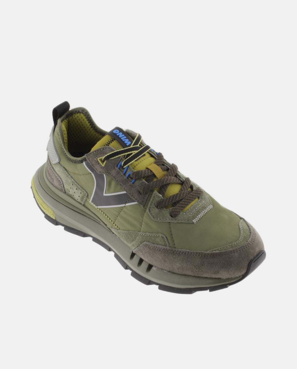 Sapatilhas Desportivas de Nylon com Peças Coloridas e Croute Verdes-2