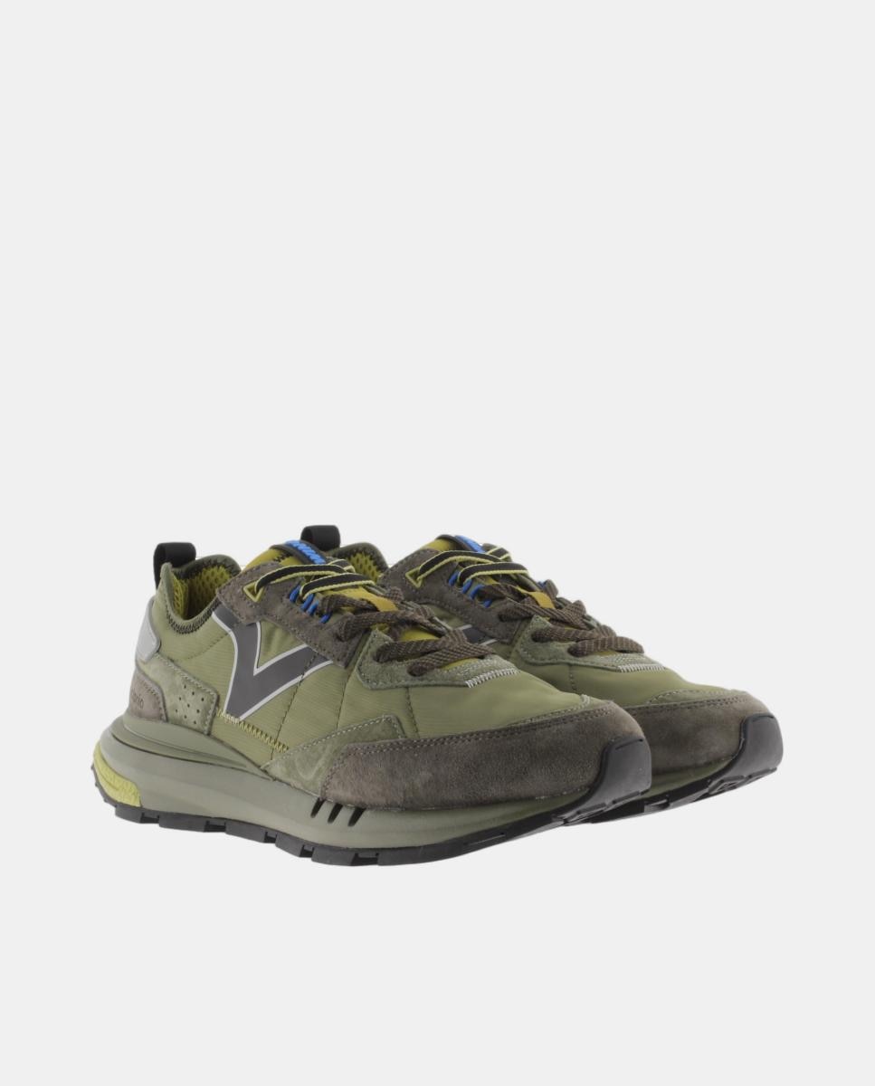 Sapatilhas Desportivas de Nylon com Peças Coloridas e Croute Verdes-5