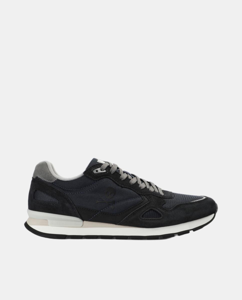 Zapatillas vintage de hombre en ante y malla - Scalpers - Azul marino Azul marino-1