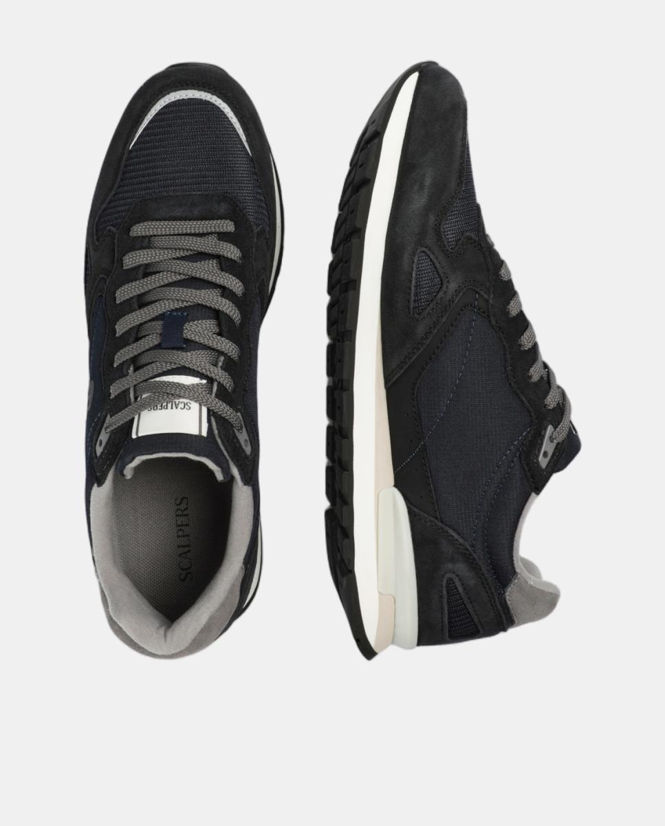 Zapatillas vintage de hombre en ante y malla - Scalpers - Azul marino Azul marino-9