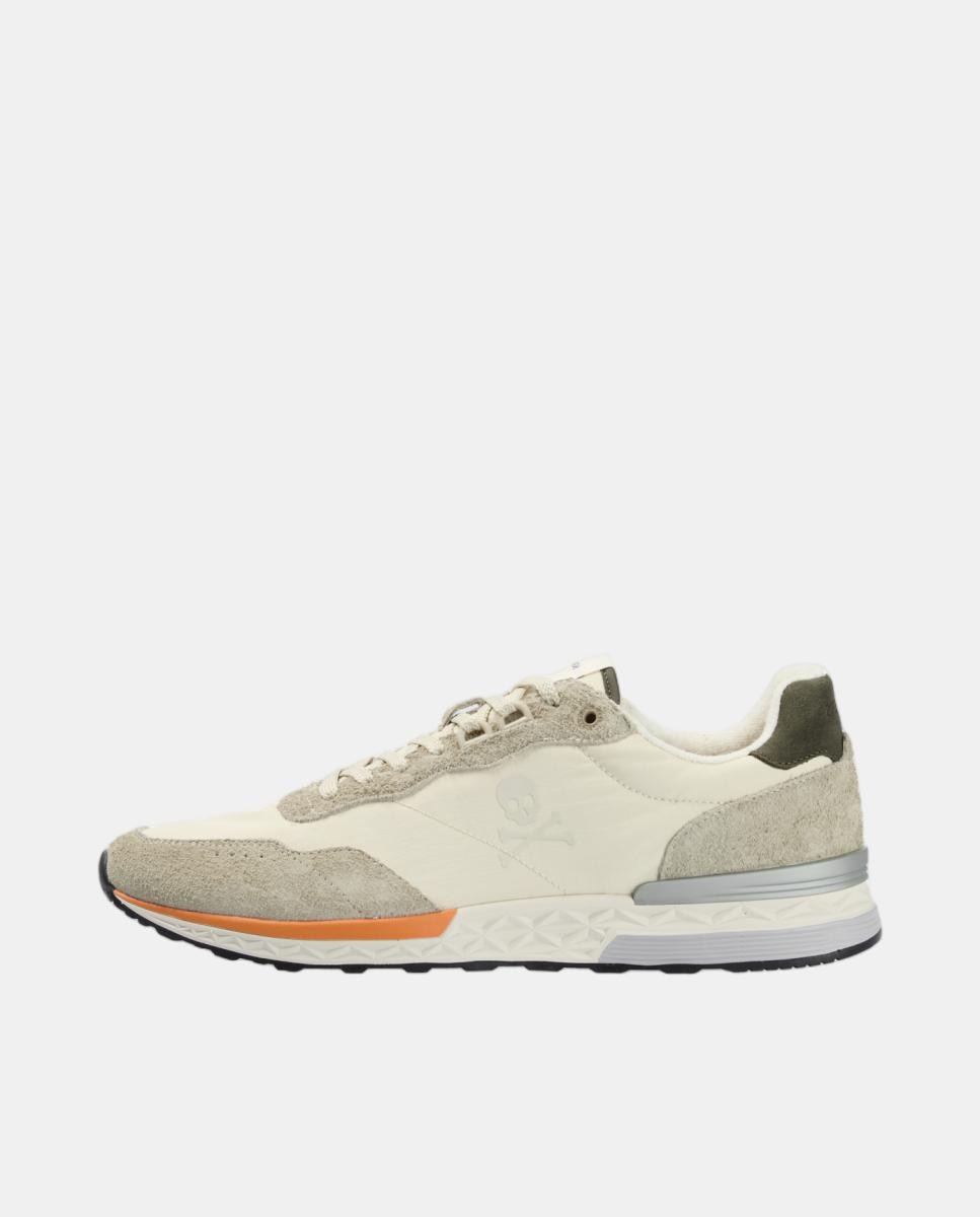 Zapatillas vintage de hombre en ante y nailon - Scalpers - Crema Crema-2