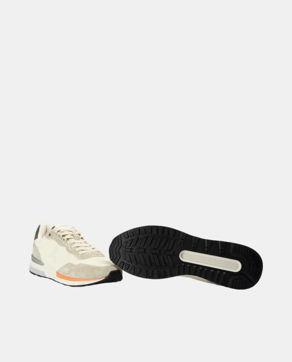 Zapatillas vintage de hombre en ante y nailon - Scalpers - Crema Crema-5