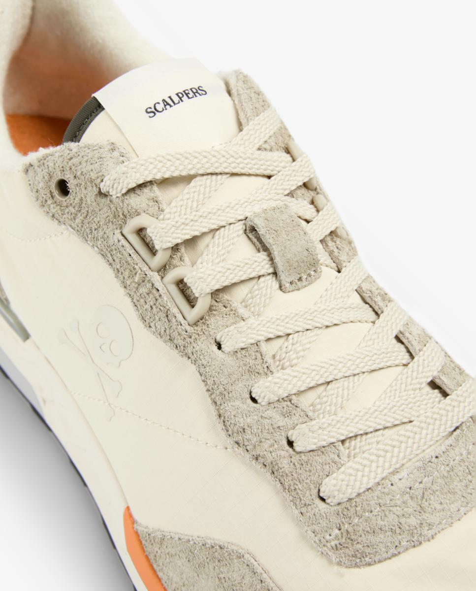 Zapatillas vintage de hombre en ante y nailon - Scalpers - Crema Crema-7