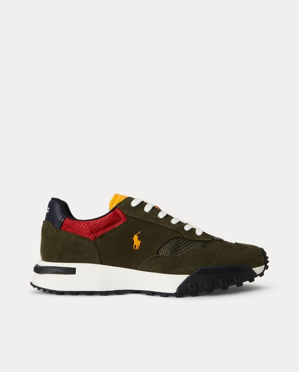 Zapatillas ELDRIDGE de hombre tipo running bajas en piel. - Polo Ralph Lauren - Verde Oliva Verde Oliva-1