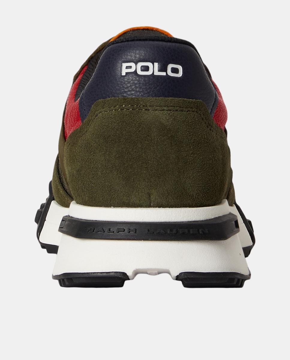 Zapatillas ELDRIDGE de hombre tipo running bajas en piel. - Polo Ralph Lauren - Verde Oliva Verde Oliva-4