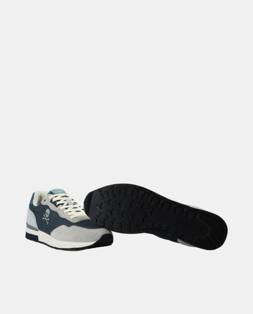 Imagen 4 de Zapatillas vintage de hombre en ante y nailon - Scalpers - Azul marino Azul marino