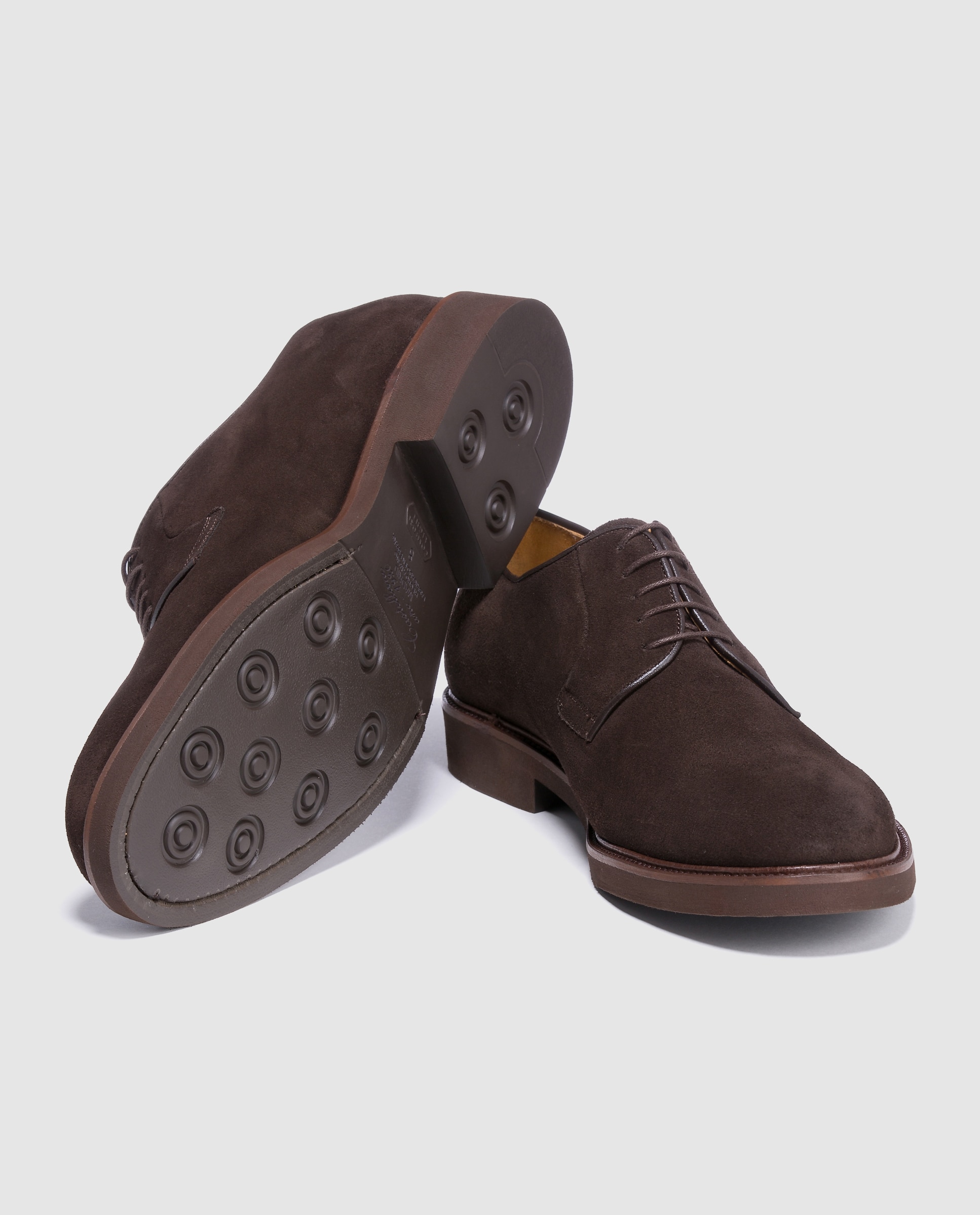 Sapatos clássicos de homem Castellano de camurça castanhos Castanho-2