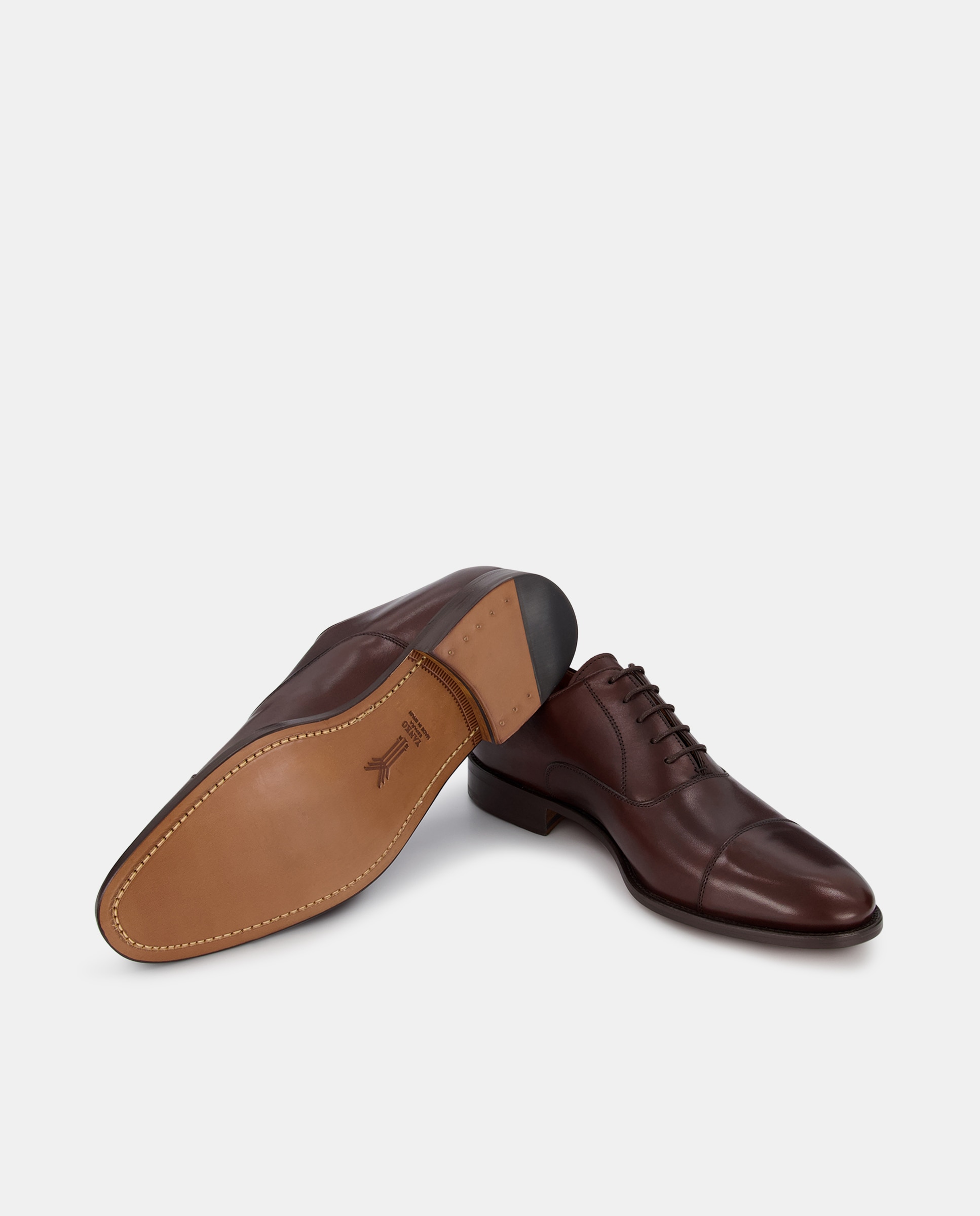 Sapatos de Atacadores Tipo Inglês com Biqueira Direita - Castanho Castanho-2