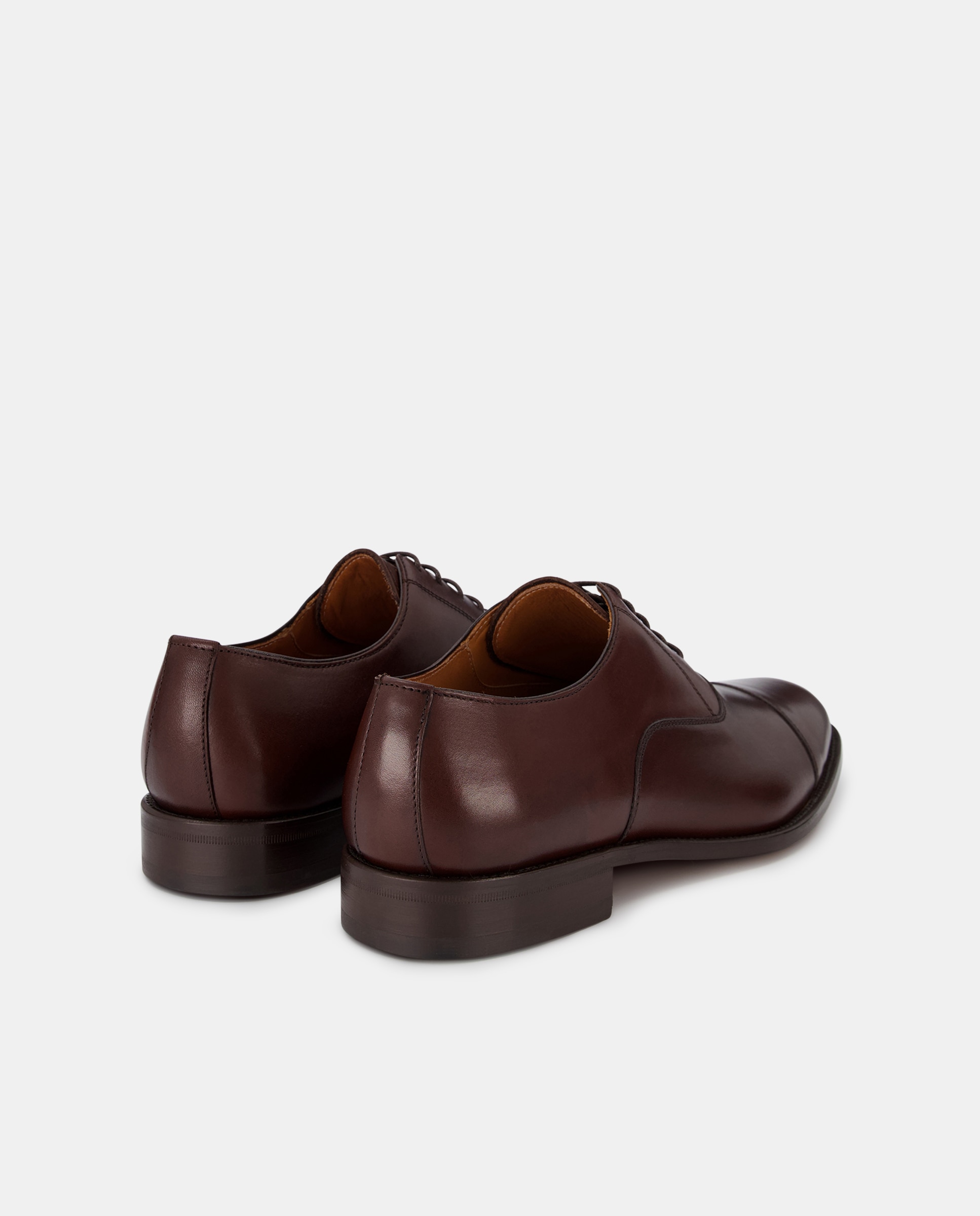 Sapatos de Atacadores Tipo Inglês com Biqueira Direita - Castanho Castanho-3