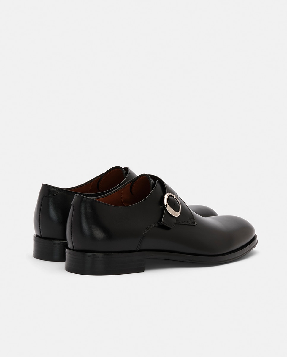 Sapatos em Pele Lenox com Fivela Preto-8