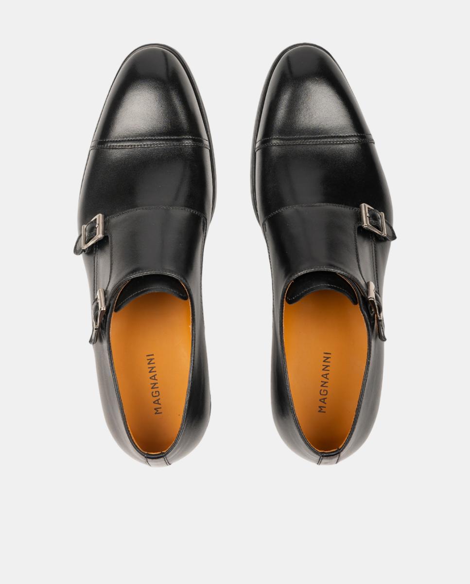 Sapatos Monk, PR em Pele PG Madison Preto-4