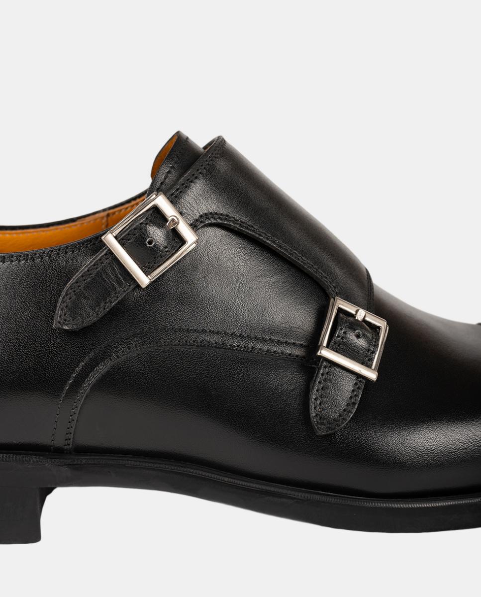 Sapatos Monk, PR em Pele PG Madison Preto-6