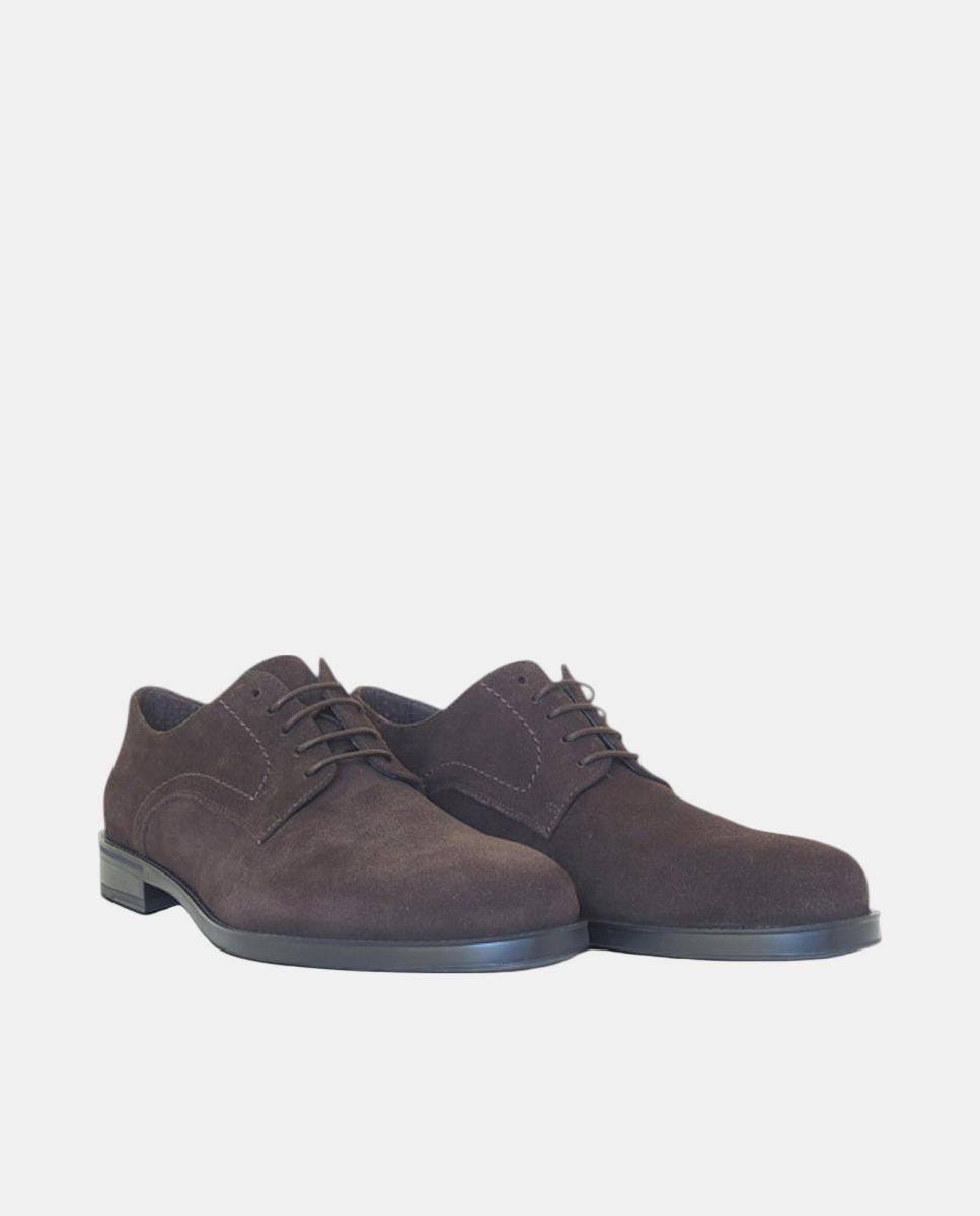 Sapatos Tipo Bluchers em Pele Castanho-escuro-2