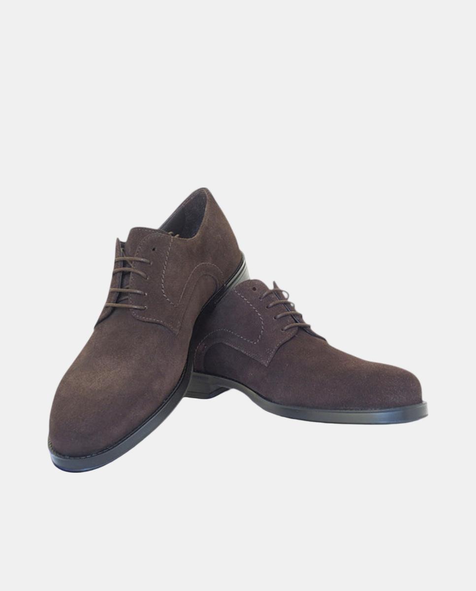Sapatos Tipo Bluchers em Pele Castanho-escuro-3