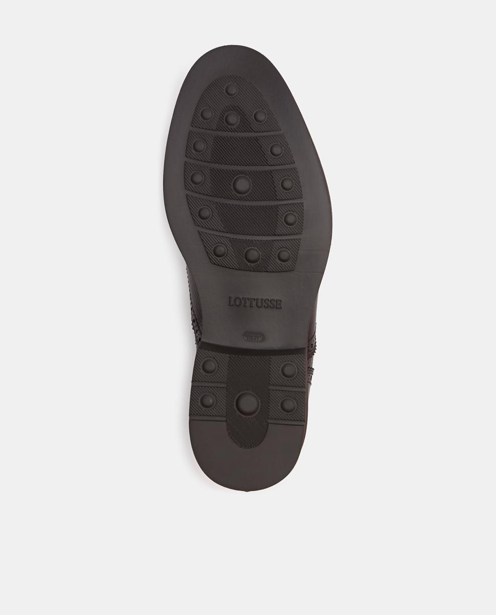 Sapatos Tipo Bluchers em Pele com Pala Vega Moca-5