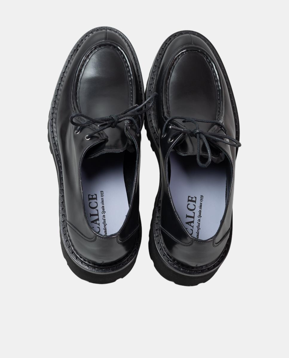 Sapatos wallaby homem pele piso borracha Preto-2
