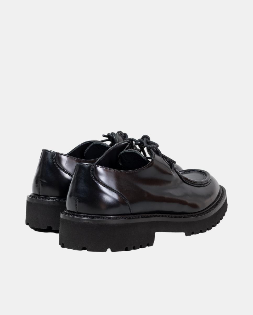 Sapatos wallaby homem pele piso borracha Preto-3