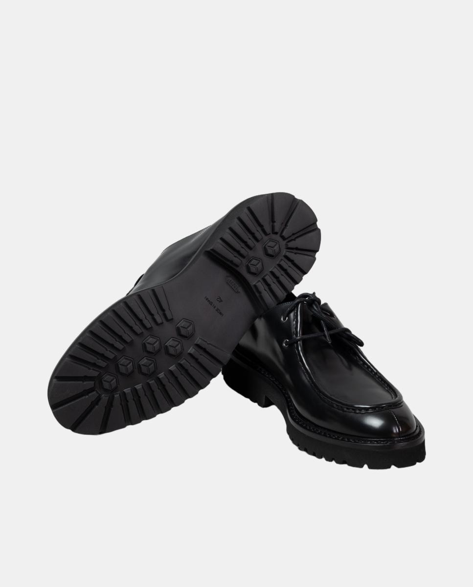 Sapatos wallaby homem pele piso borracha Preto-5