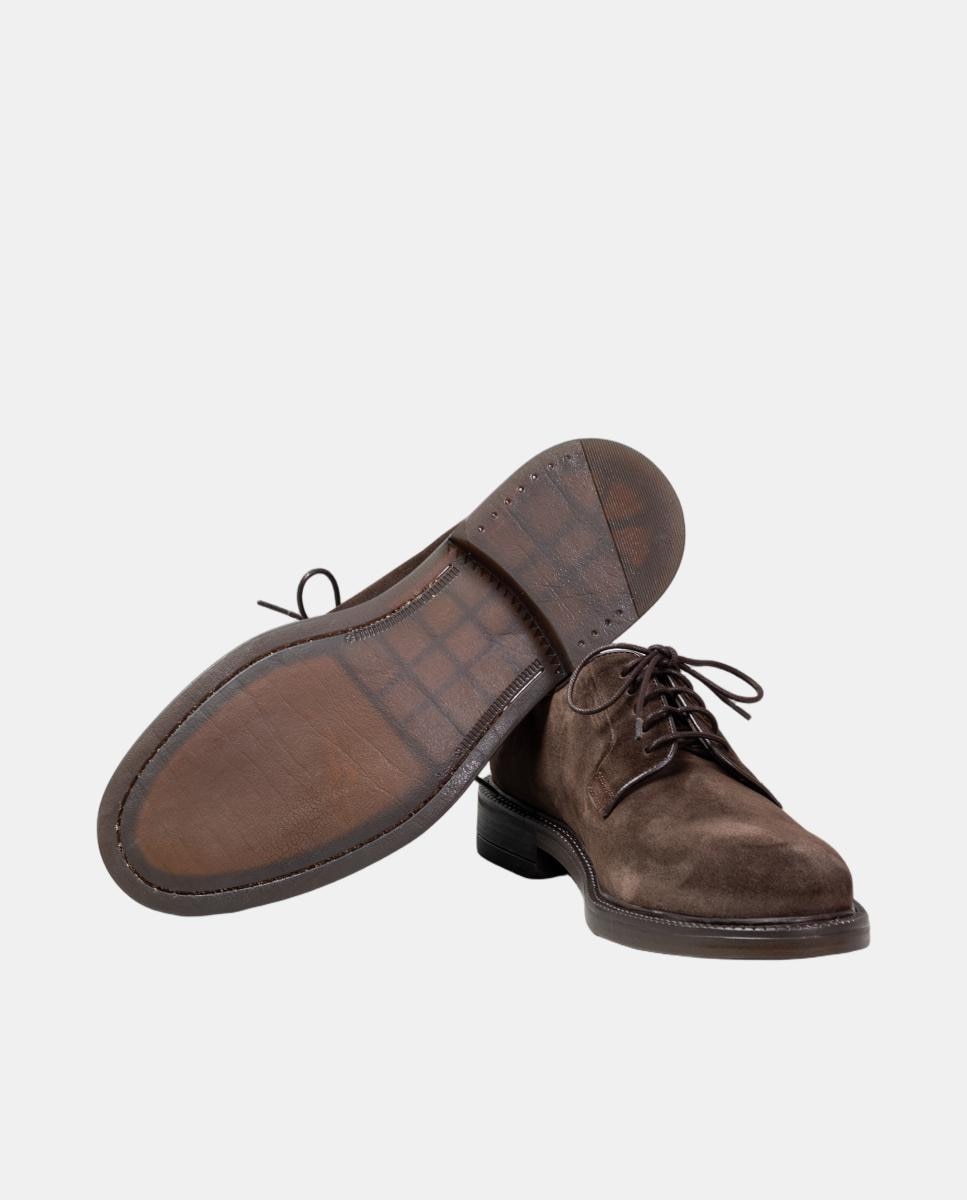 Sapato blucher homem pele piso borracha Castanho-chocolate-2