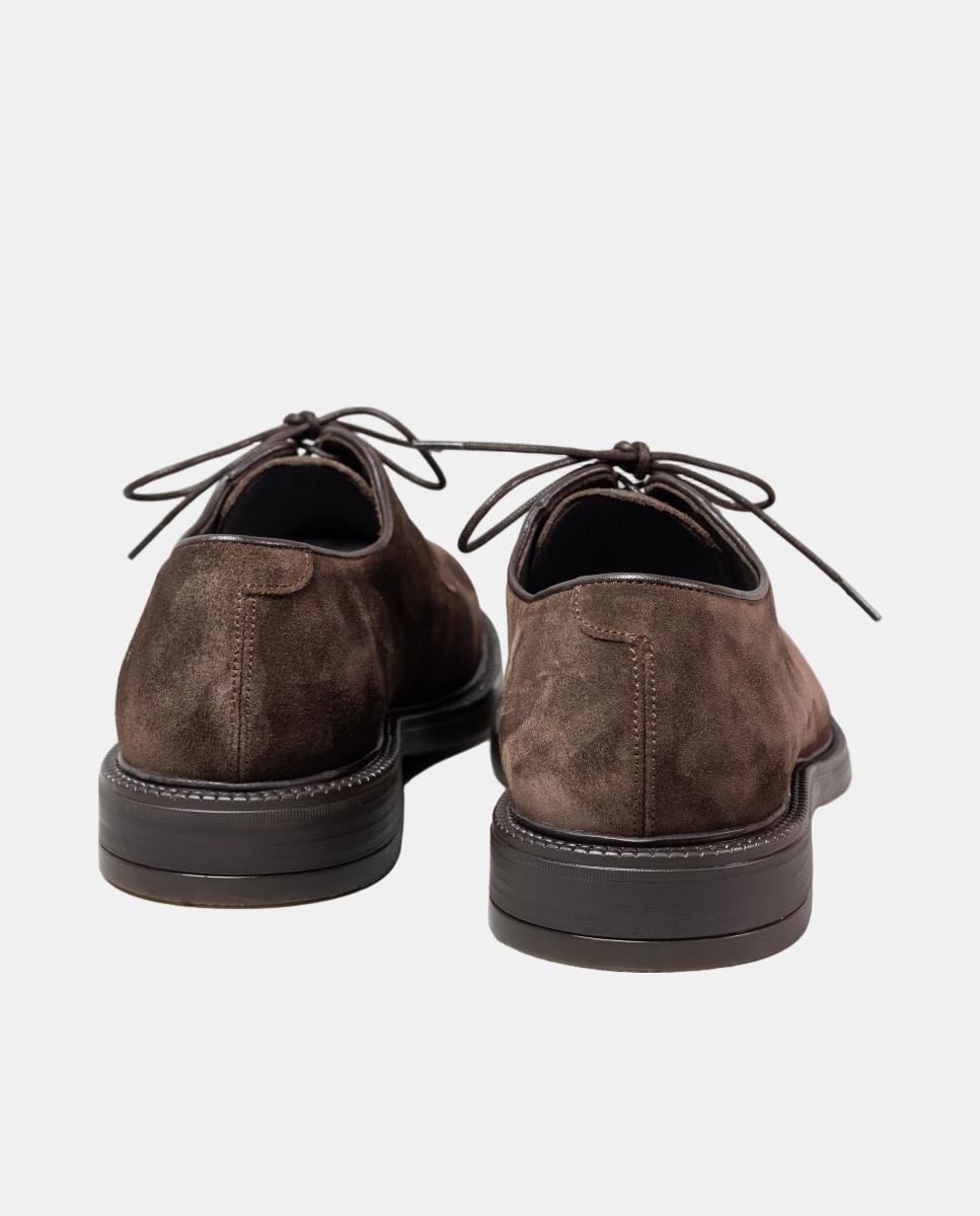 Sapato blucher homem pele piso borracha Castanho-chocolate-3