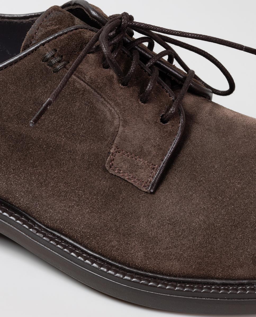 Sapato blucher homem pele piso borracha Castanho-chocolate-6
