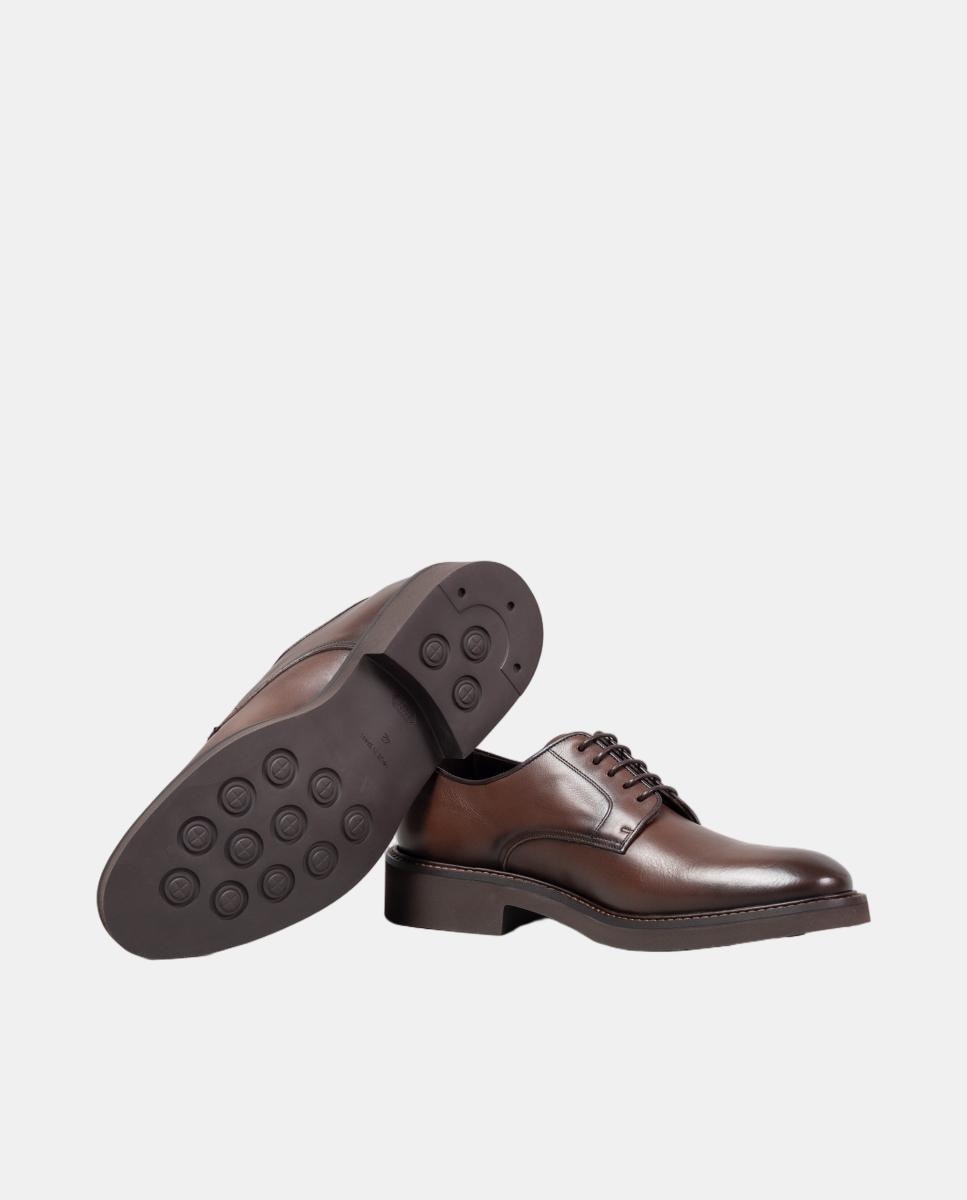 Blucher pele piso borracha Castanho-chocolate-3