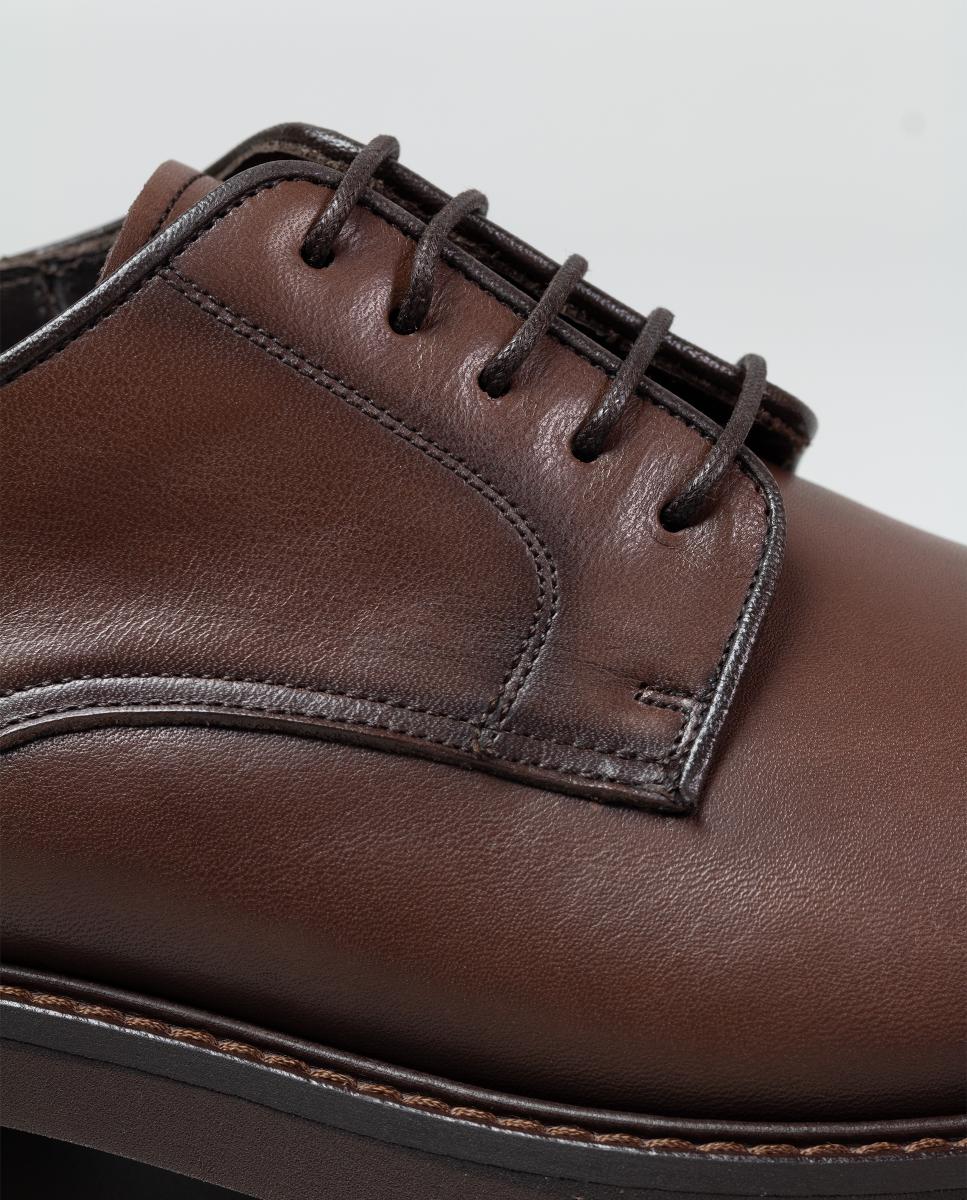 Blucher pele piso borracha Castanho-chocolate-5