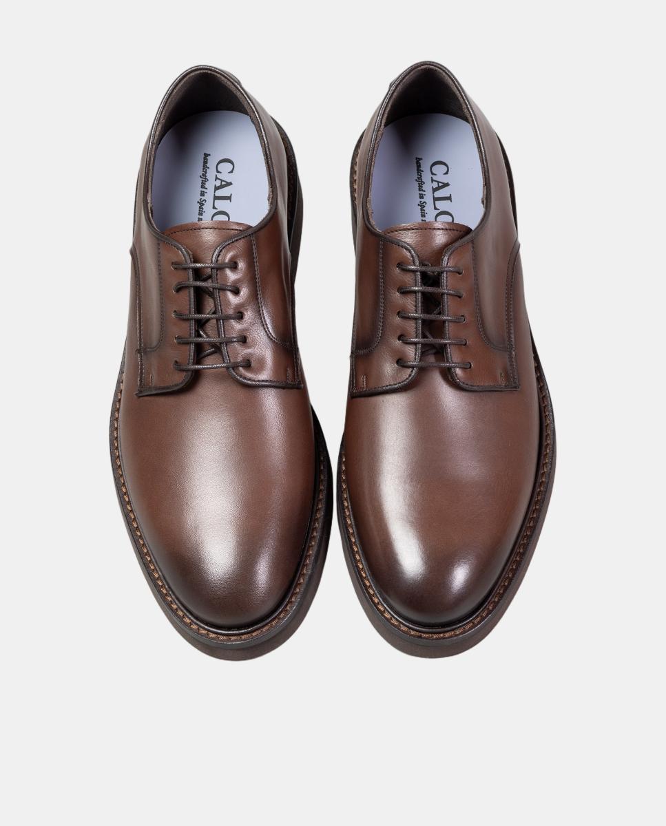 Blucher pele piso borracha Castanho-chocolate-6